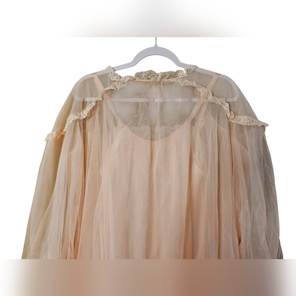 Vintage 50s/60s Light Pink Nightgown And Robe. Small - Picture 8 of 16